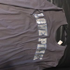 Pink open back long sleeve shirt